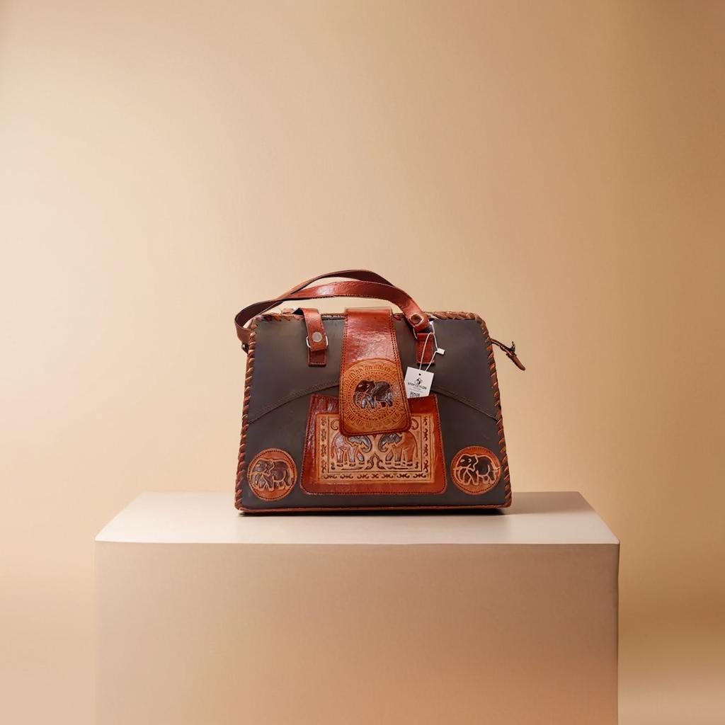 step ceylon leather large bag