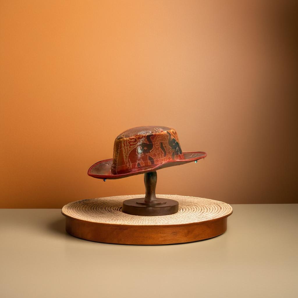 step ceylon leather hat