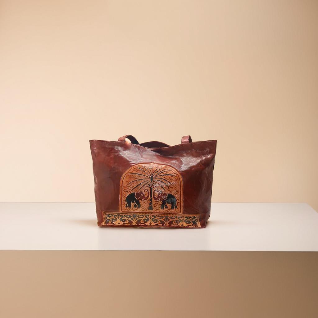 step ceylon leather large bag