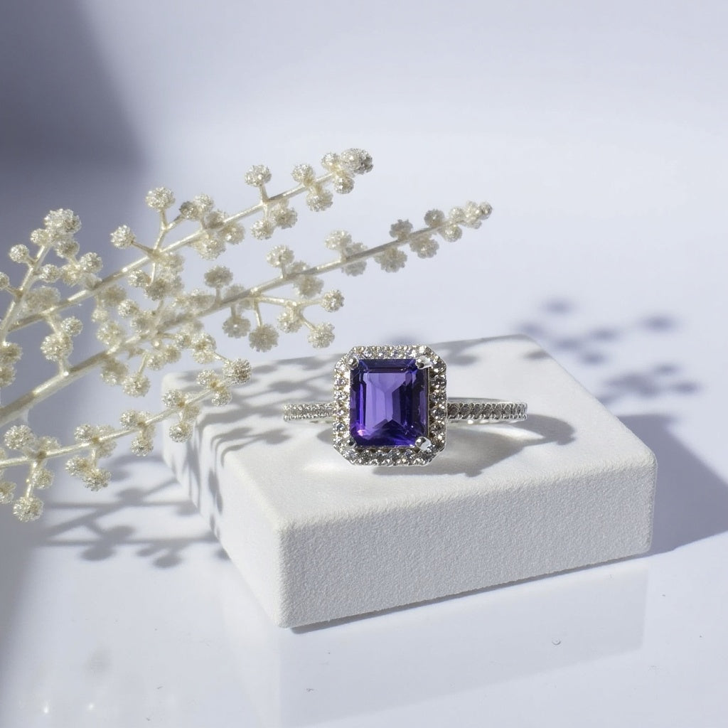 Rectangular Amethyst ring