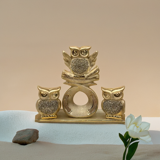 Gold owl tray decoration