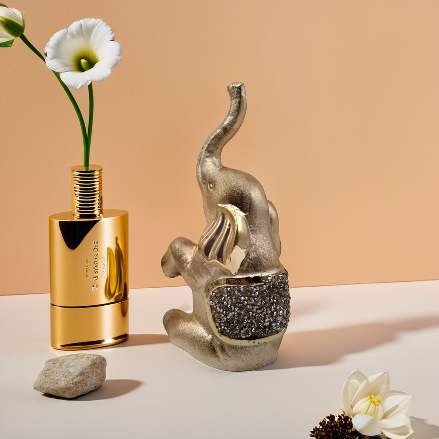 Sitting Gold elephant
