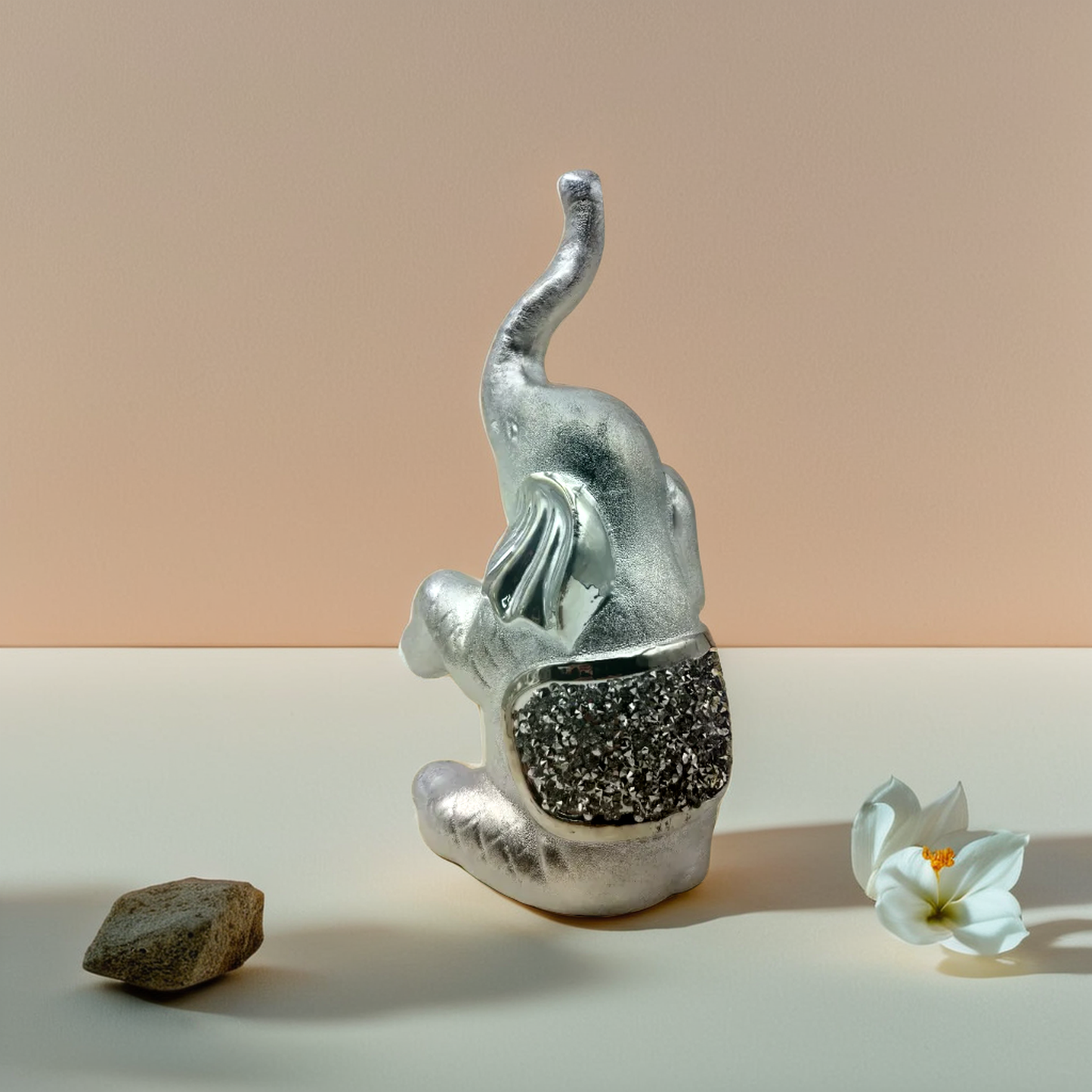 8 in silver karandu elephant