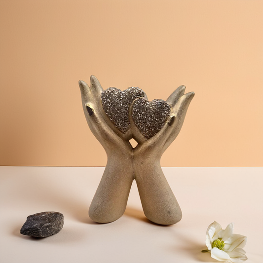 Hand-holding diamond heart
