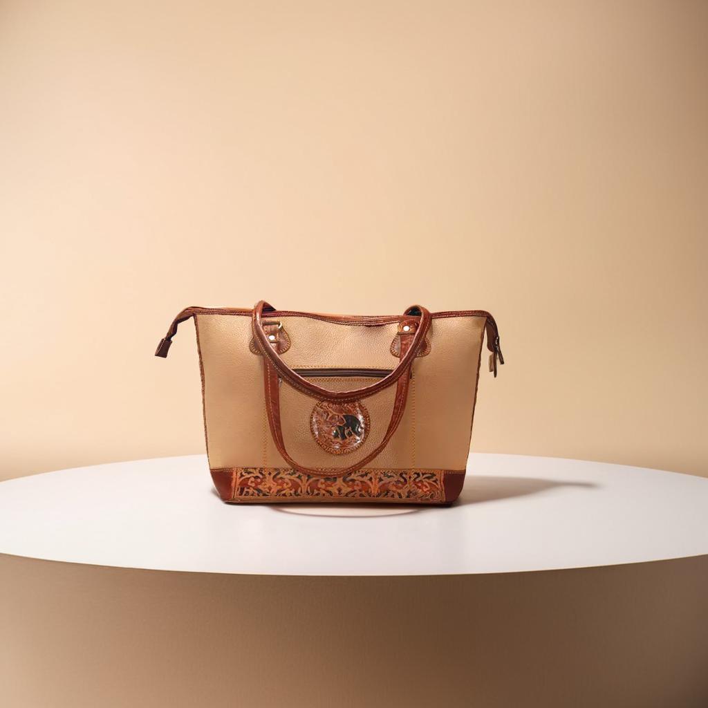 step ceylon leather large bag