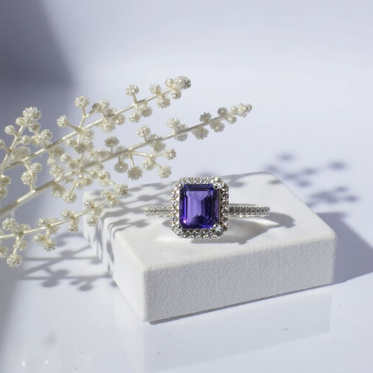 Rectangular Amethyst ring